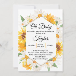 Invitación a Baby Shower Daisy and Sunflower