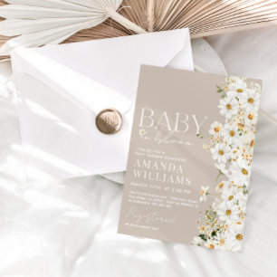 Invitación a Baby Shower Daisy Boho Wildflower