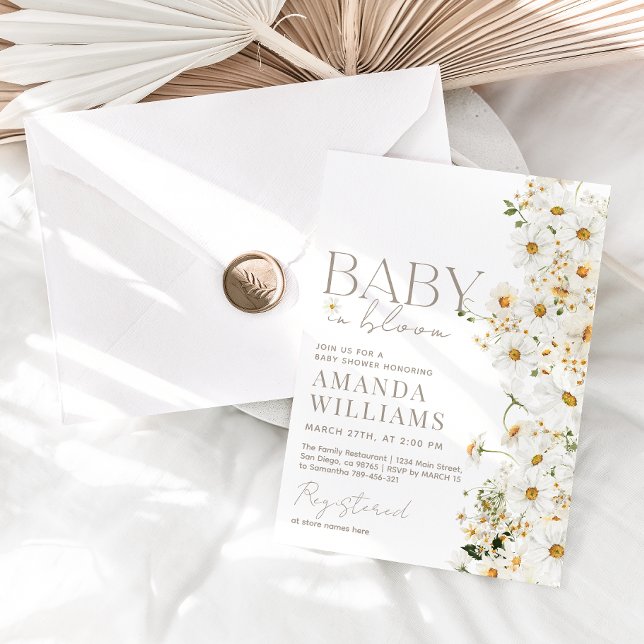 Invitación a Baby Shower Daisy Boho Wildflower (Subido por el creador)