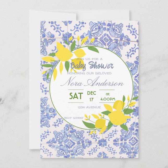 Invitación a Baby Shower Daydream en italiano (Anverso)