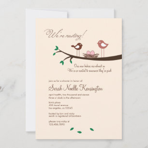 Invitación a Baby Shower de 2 Chicas gemelos de hu