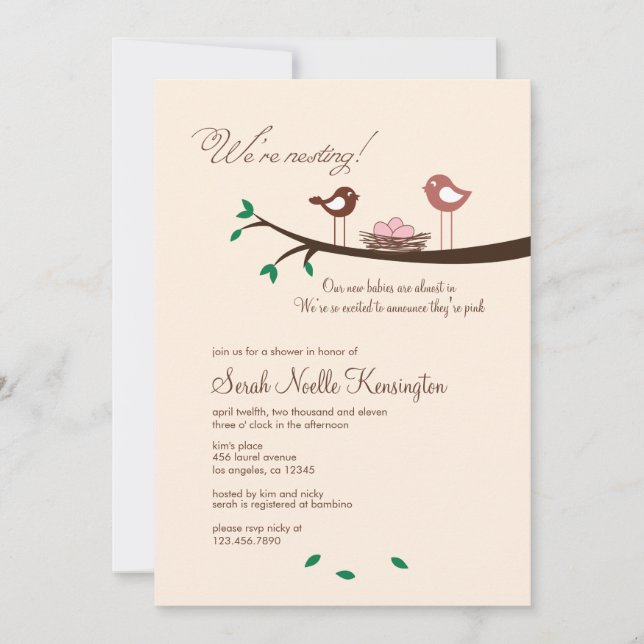 Invitación a Baby Shower de 3 Chicas con tríplet d (Anverso)