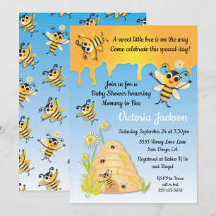 Invitación a Baby Shower de abejas