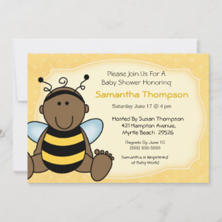 Invitación a Baby Shower de Abejas Africanas