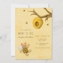 Invitación a Baby Shower de Abejas de oso de miel