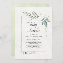 Invitación a Baby Shower de acuarela floral