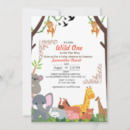 Invitación a Baby Shower de Adorable Jungle Safari