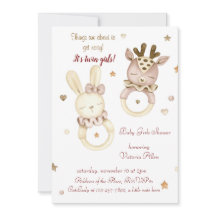 Invitación a Baby Shower de Adorable Twin Chicas