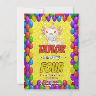 Invitación a Baby Shower de Ajolote Burbujeante