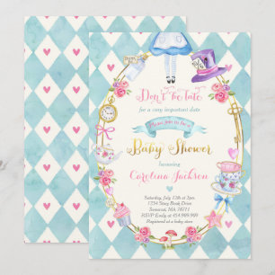 Invitación a Baby Shower de Alice In Wonderland