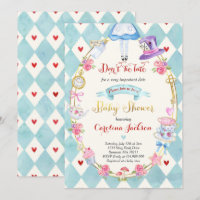 Invitación a Baby Shower de Alice In Wonderland