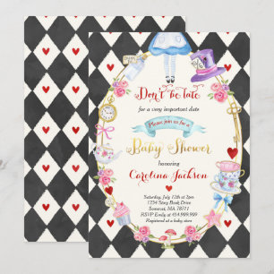 Invitación a Baby Shower de Alice In Wonderland