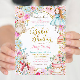 Invitación a Baby Shower de Alice Tea Fiesta