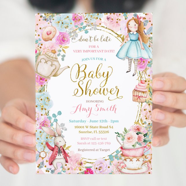 Invitación a Baby Shower de Alice Tea Fiesta (Subido por el creador)