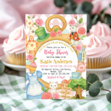 Invitación a Baby Shower de Alice Tea Fiesta