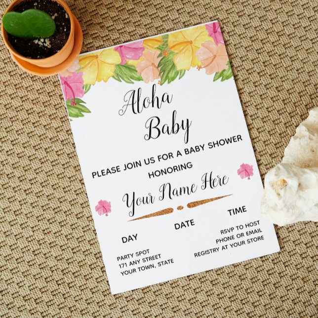 Invitación a Baby Shower de Aloha (Subido por el creador)
