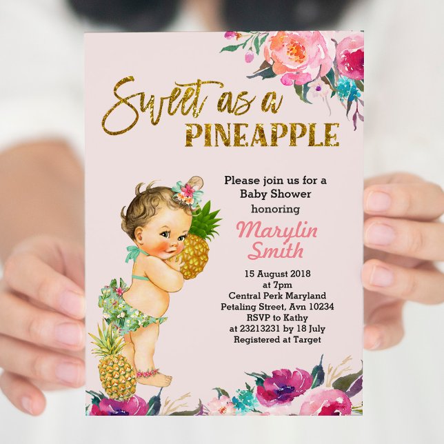Invitación a Baby Shower de Aloha Pineapple (Subido por el creador)