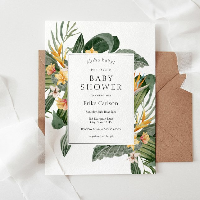 Invitación a Baby Shower de Aloha Tropical (Subido por el creador)