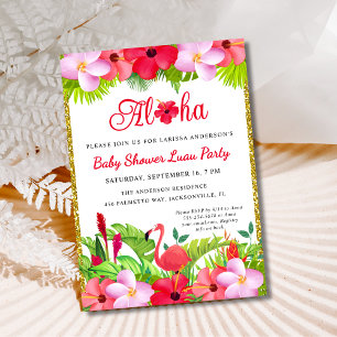 Invitación a Baby Shower de Aloha Tropical Luau