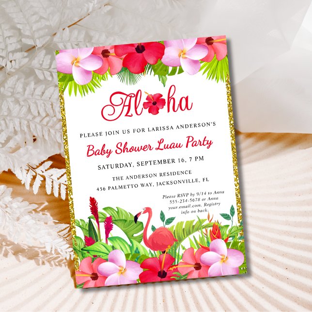 Invitación a Baby Shower de Aloha Tropical Luau (Subido por el creador)