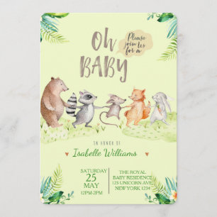 Invitación a Baby Shower de amigos de Woodland Dan