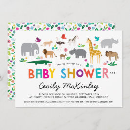 Invitación a Baby Shower de Animales Africanos