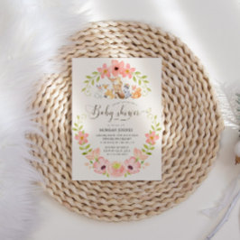 Invitación a Baby Shower de animales de bosque de