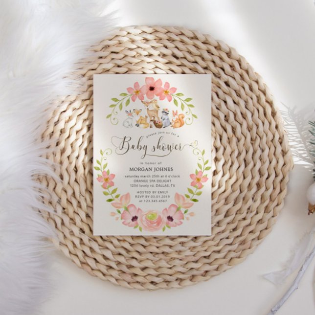 Invitación a Baby Shower de animales de bosque de  (Subido por el creador)
