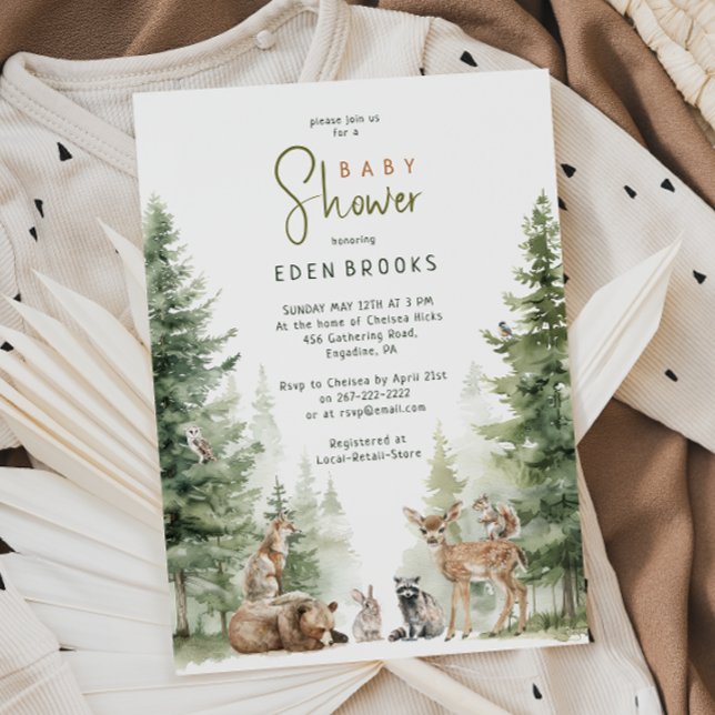 Invitación a Baby Shower de animales de bosque for (Subido por el creador)