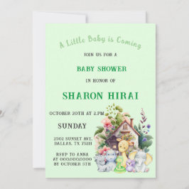 Invitación a Baby Shower de animales de curso | Mo