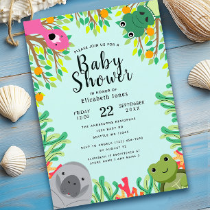 Invitación a Baby Shower de animales de la Florida