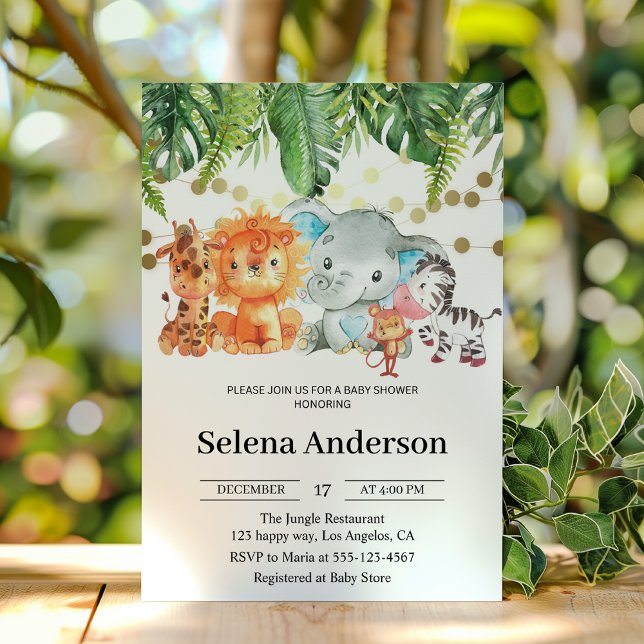 Invitación a Baby Shower de animales de la jungla (Subido por el creador)