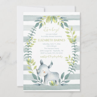 Invitación a Baby Shower de animales de la jungla