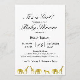 Invitación a Baby Shower de animales de la selva d