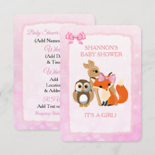 Invitación a Baby Shower de animales de las marism