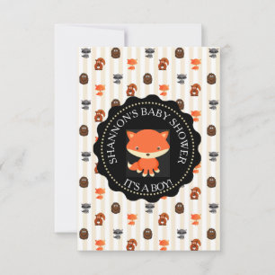 Invitación a Baby Shower de animales de las marism