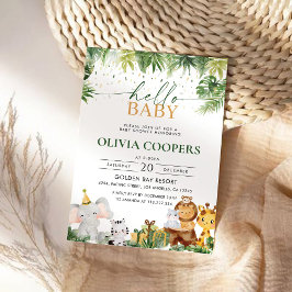 Invitación a Baby Shower de animales de Safari