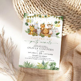 Invitación a Baby Shower de animales de Safari