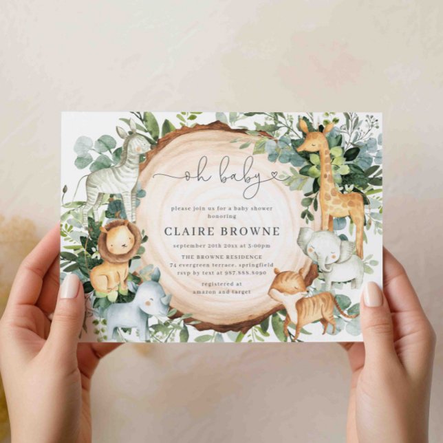 Invitación a Baby Shower de animales de Safari (Subido por el creador)
