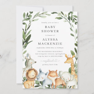 Invitación a Baby Shower de animales de Safari