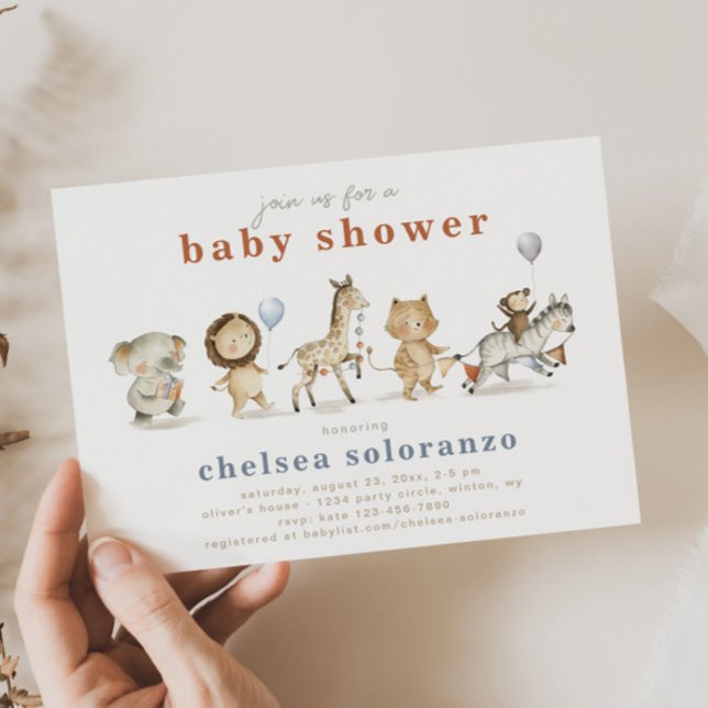 Invitación a Baby Shower de animales de Safari | A (Subido por el creador)