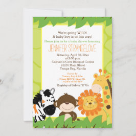 Invitación a Baby Shower de animales de Safari de