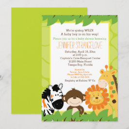 Invitación a Baby Shower de animales de Safari de