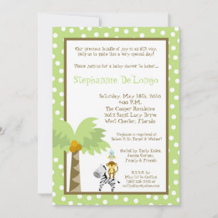 Invitación a Baby Shower de animales de safari en 