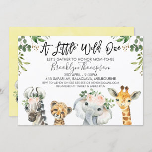 Invitación a Baby Shower de animales de safari neu
