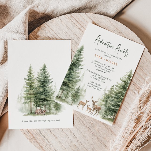 Invitación a Baby Shower de animales de Woodland (Subido por el creador)