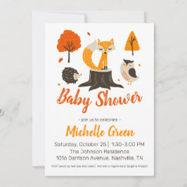 Invitación a Baby Shower de animales de Woodland d