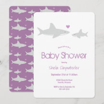 Invitación a Baby Shower de animales morados de ti