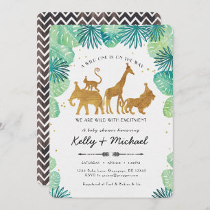 Invitación a Baby Shower de animales Safari