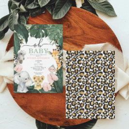 Invitación a Baby Shower de animales salvajes de l